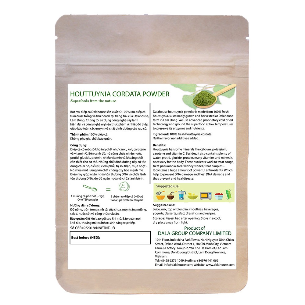 [Mã SKAMA8 giảm 8% đơn 300K] Bột diếp cá 100% organic (50gr) | BigBuy360 - bigbuy360.vn