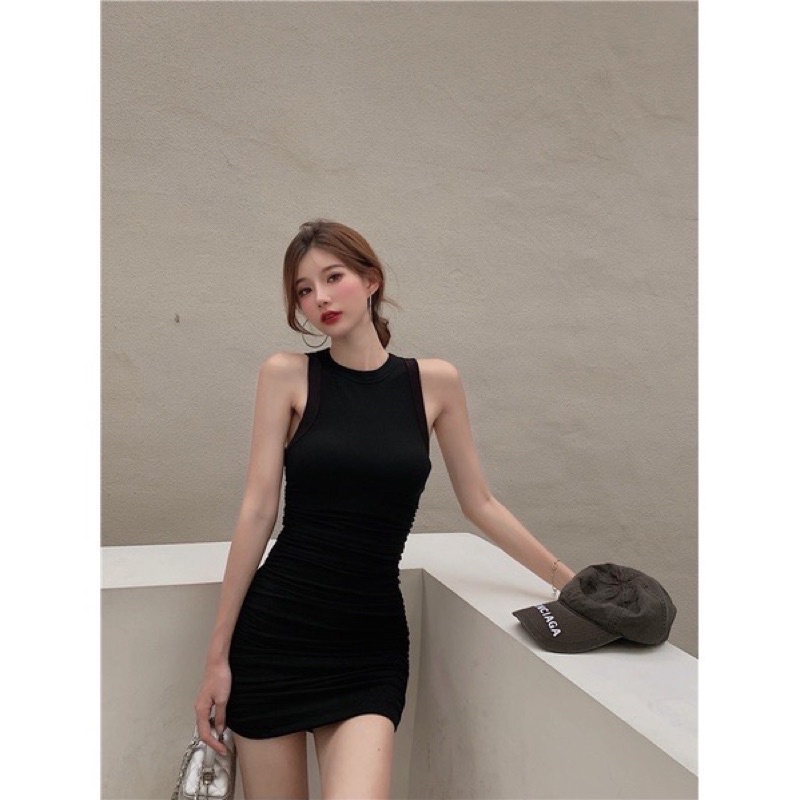 VÁY BA LỔ ÔM BODY(CHẤT LEN GÂN SỊN SÒ)