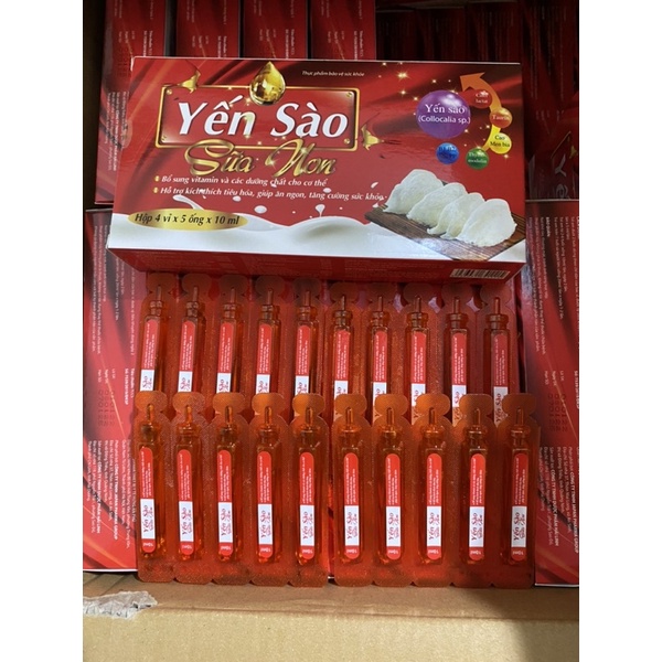 Siro ăn ngon ngủ tốt tăng sức đề kháng cho bé YẾN SÀO SỮA NON gold đỏ - Hộp 20 ống