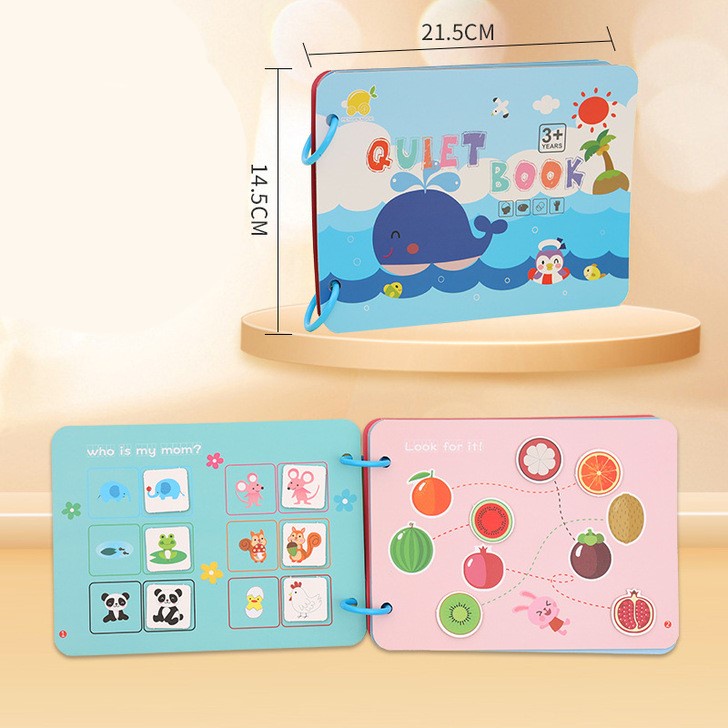 Bộ sách Quiet Book Giáo Dục Sớm Cho Bé, Bộ Học Liệu Bóc Dán Nhiều Chủ Đề, Busy Board cho bé học dự thính