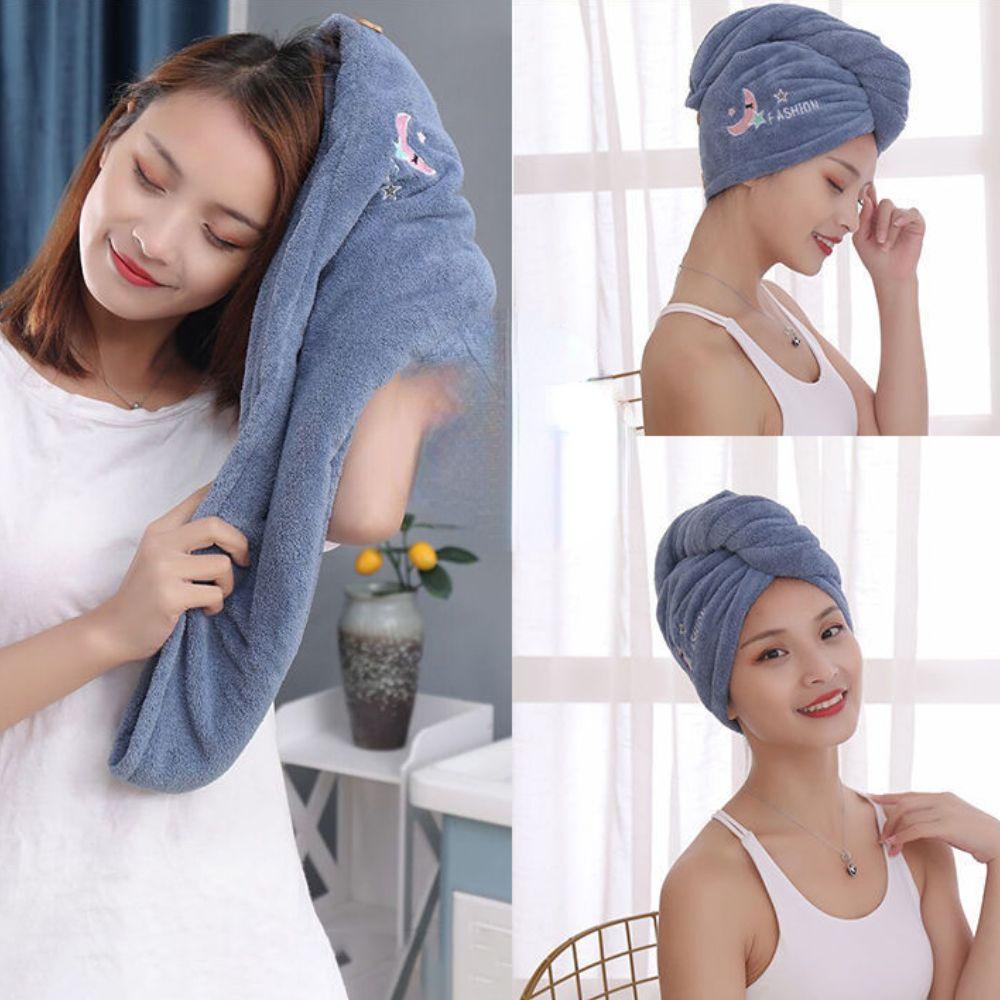 Mũ Tắm Trùm Đầu Bằng Lông Cừu San Hô Khô Nhanh Thanh Lịch Tiết Kiệm Thời Gian