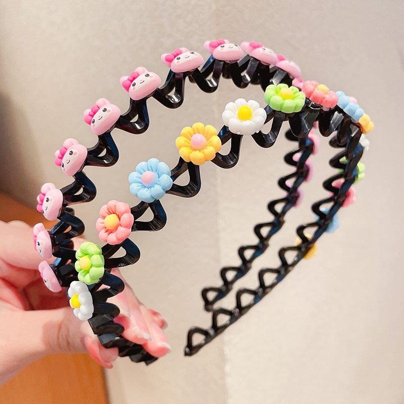 Băng Đô Cài Tóc Chống Trượt Họa Tiết Hoạt Hình Dễ Thương Cho Bé Gái