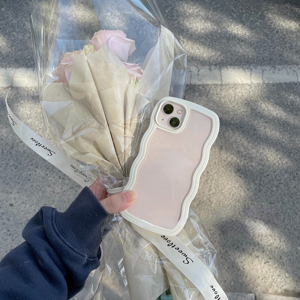 Ốp Điện Thoại Silicon Mềm Trong Suốt Viền Gợn Sóng Màu Kẹo Chống Sốc Cho iPhone 14 Pro Max 13 12 11 Pro Max Xs Max X Xr