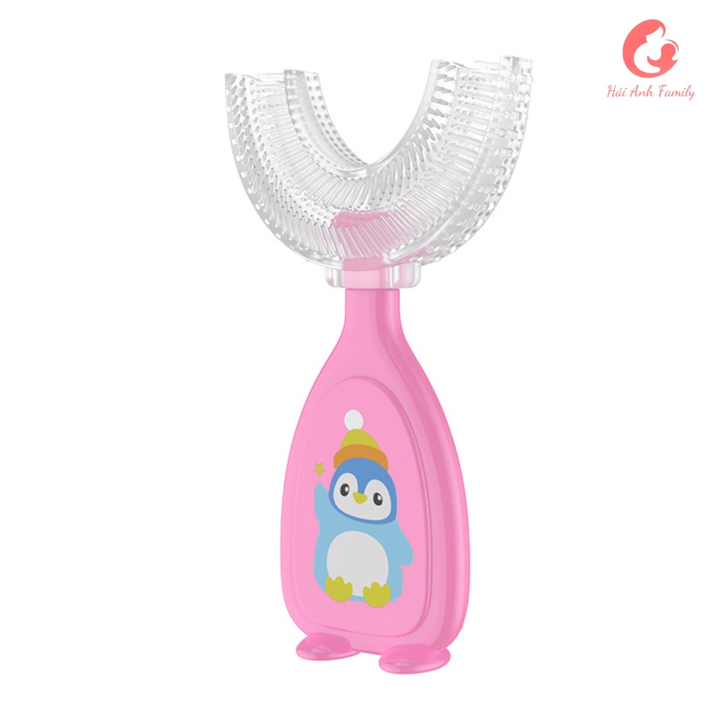 Bàn chải đánh răng cho bé chữ U silicon mềm mại cho bé 1 - 8 tuổi