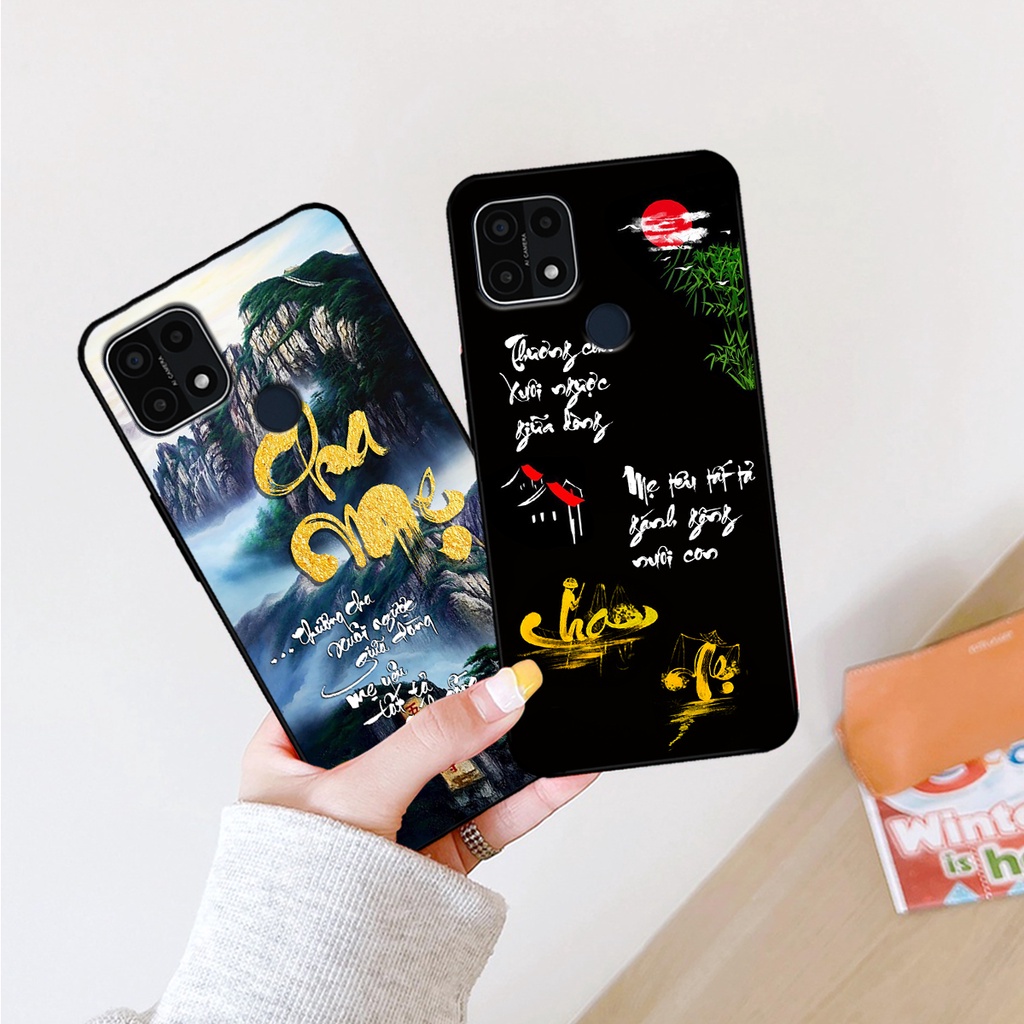 Ốp lưng Oppo A15 - Oppo  A15s in hình phong cách chữ thư pháp cha mẹ, tài lộc.