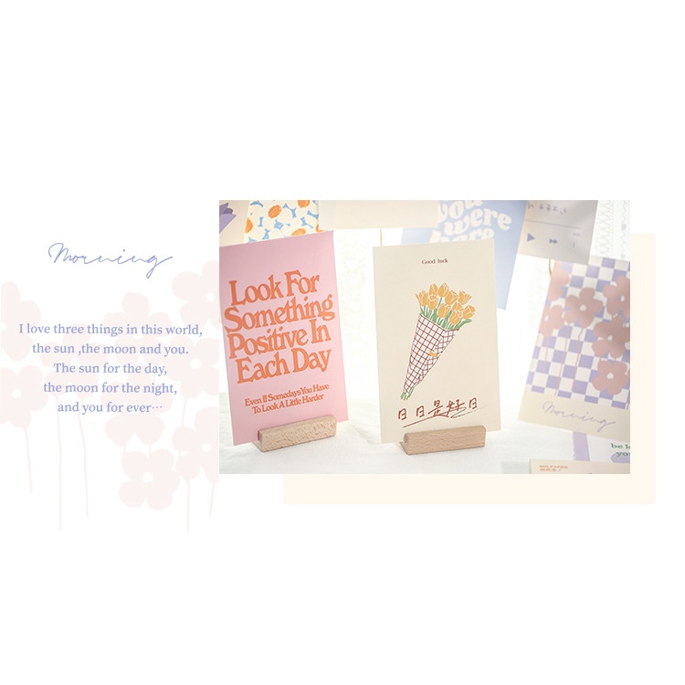 Set 30 Postcard Cute Creative Flowers Dán Tường Trang Trí Phòng/ Bàn Học