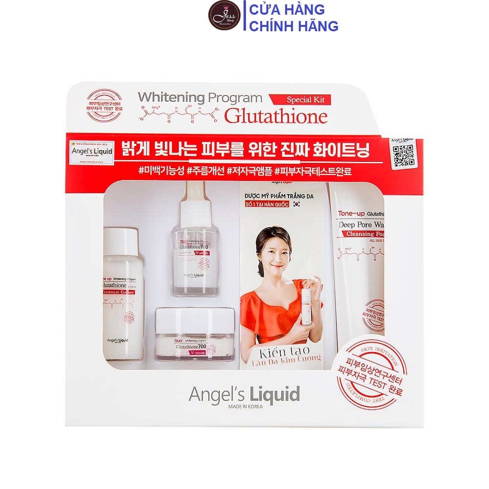 Bộ Kit 4 Món Dưỡng Sáng Da, Mờ Thâm Nám Angel's Liquid Whitening Program Glutathione Special Kit