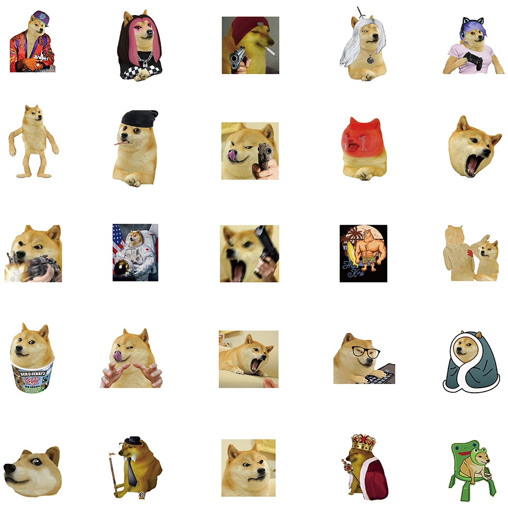 Bộ 10/50 Sticker Hoạt Hình Chống Thấm Nước Hình Chó Annoyed Ngộ Nghĩnh