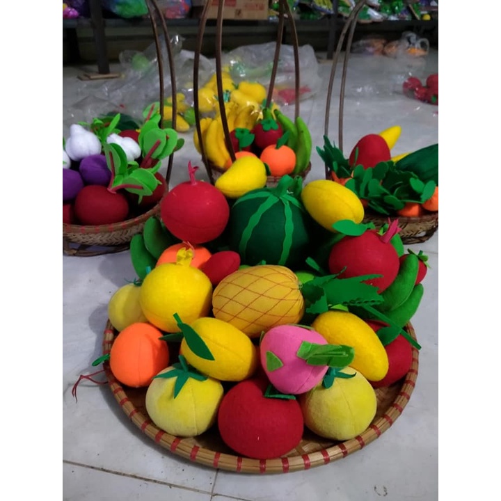 Đồ Chơi Thủ Công Rau Củ Chất Liệu Vải Nỉ Nhồi Bông - Đồ Dùng Học Tập Cho Bé Theo thông tư 02
