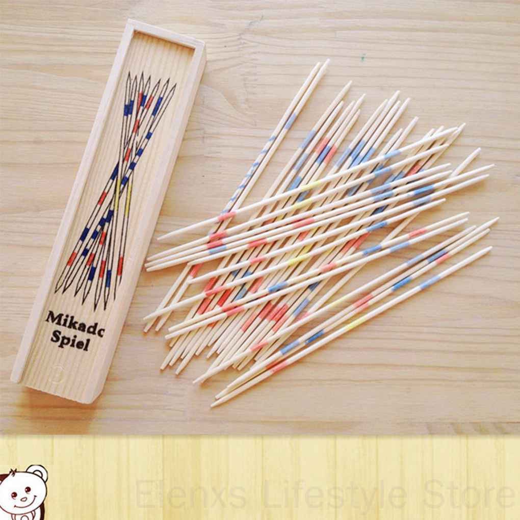 Baby Educational Wooden Traditional Mikado Spiel Pick Up Sticks With Box Game ELEN