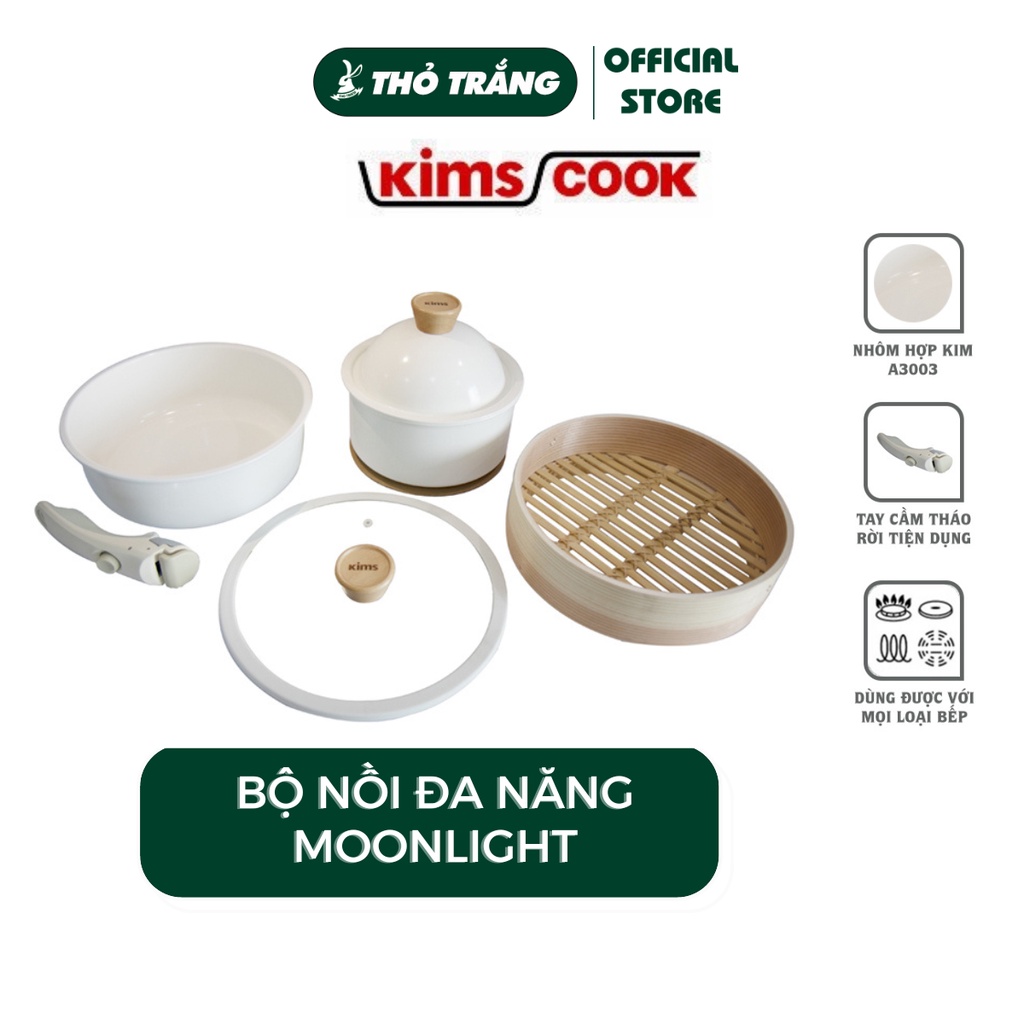 Bộ Nồi Đa Năng Tay Rời moonlight thương hiệu Kims Cook - hàng chính hãng