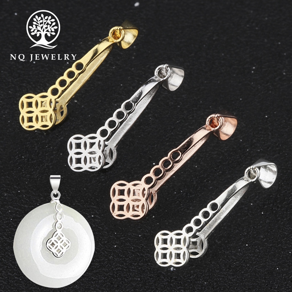 Khoen bạc mạ vàng móc mặt dây chuyền đồng điếu, mặt phật, tỳ hưu, hồ ly - NQ Jewelry