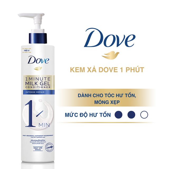 Combo gội 640g + xả 150ml Dove phục hồi tóc hư tổn nhẹ không bết dính | BigBuy360 - bigbuy360.vn