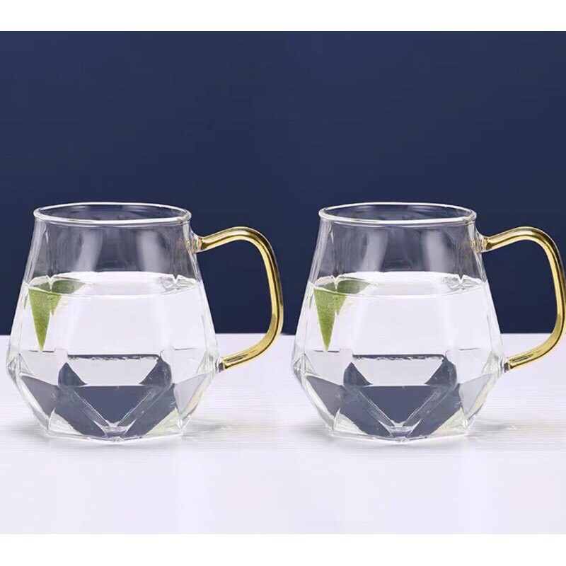 bộ bình kèm 6 cốc thủy tinh kim cương chịu nhiệt -TH