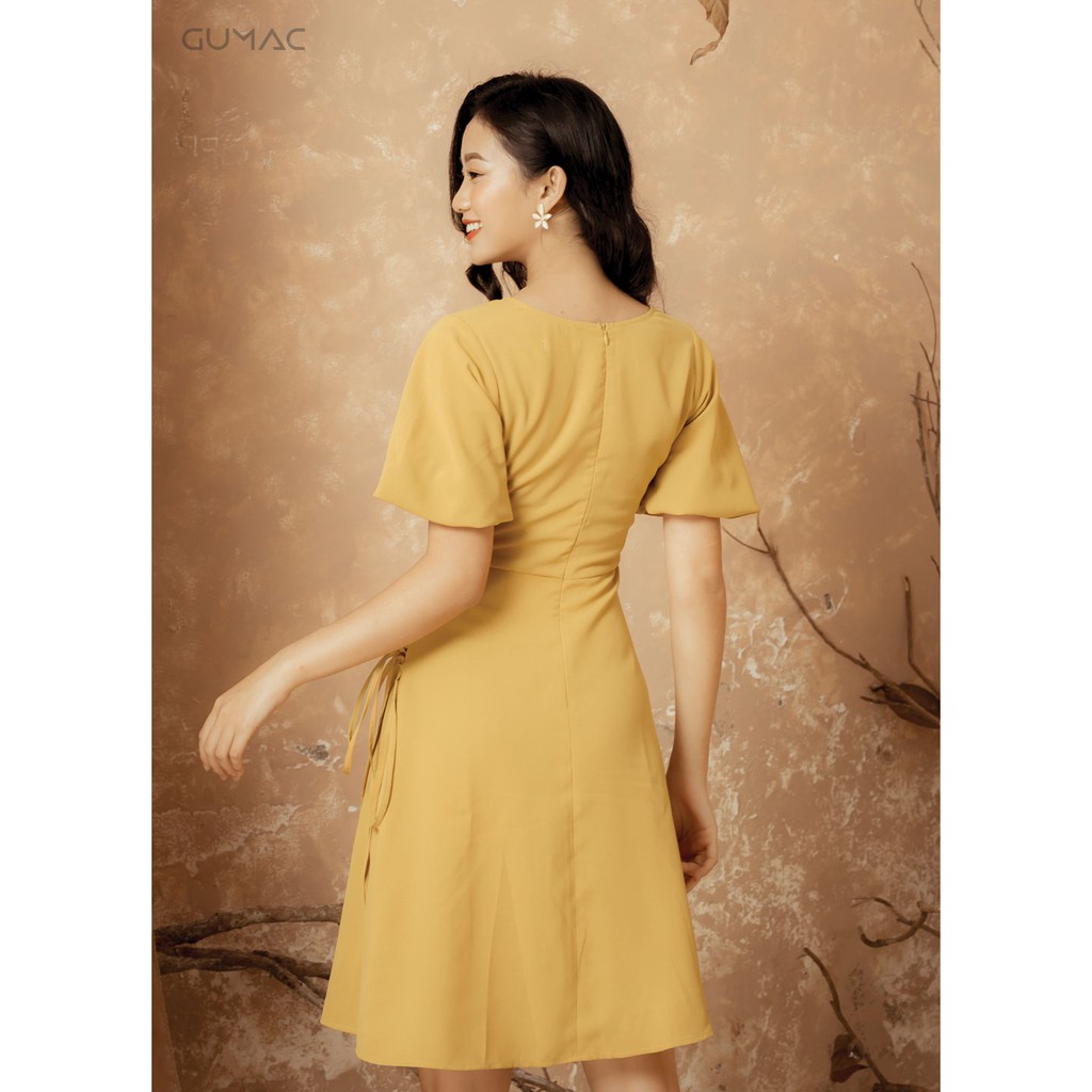 [Mã WASGIFT giảm 35K đơn 350K] Đầm nữ rút eo tay loe GUMAC MS12912_VANG | BigBuy360 - bigbuy360.vn