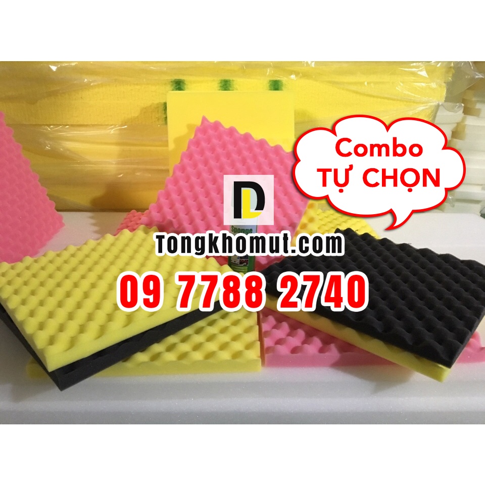 COMBO TỰ CHỌN - Mút trứng - 3 tấm HỒNG kt 1.6x2m dày 5cm