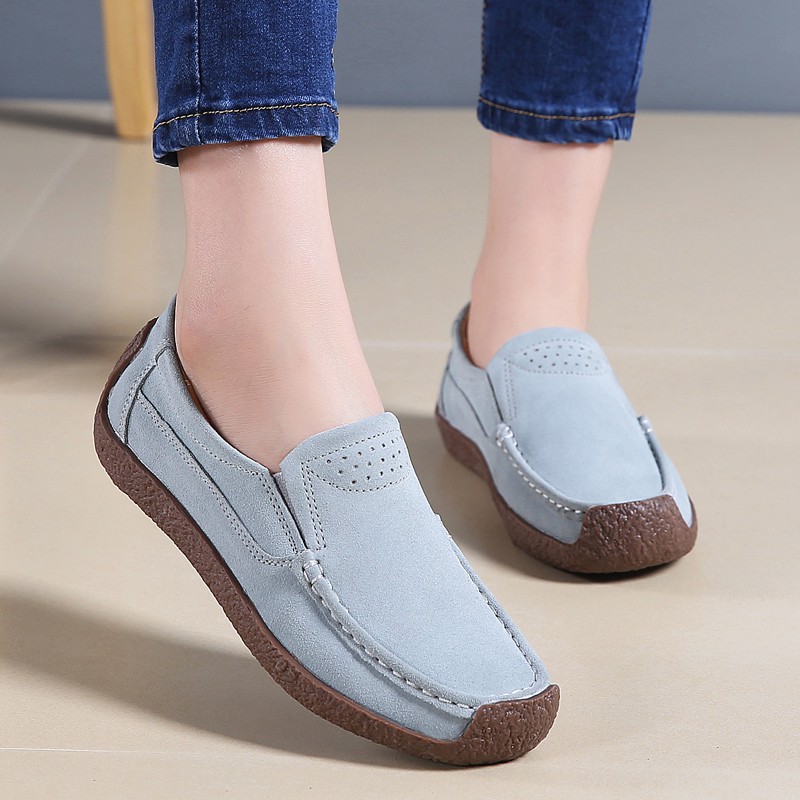 Đôi giày lười bằng da lộn 6 màu tùy chọn cho nữ size 35-42