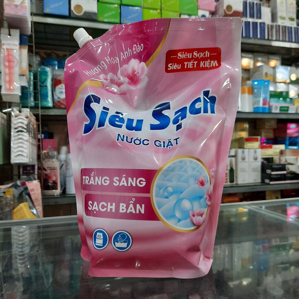 Túi nước giặt Lix siêu sạch hương hoa anh đào 2.4Kg - siêu sạch, siêu tiết kiệm