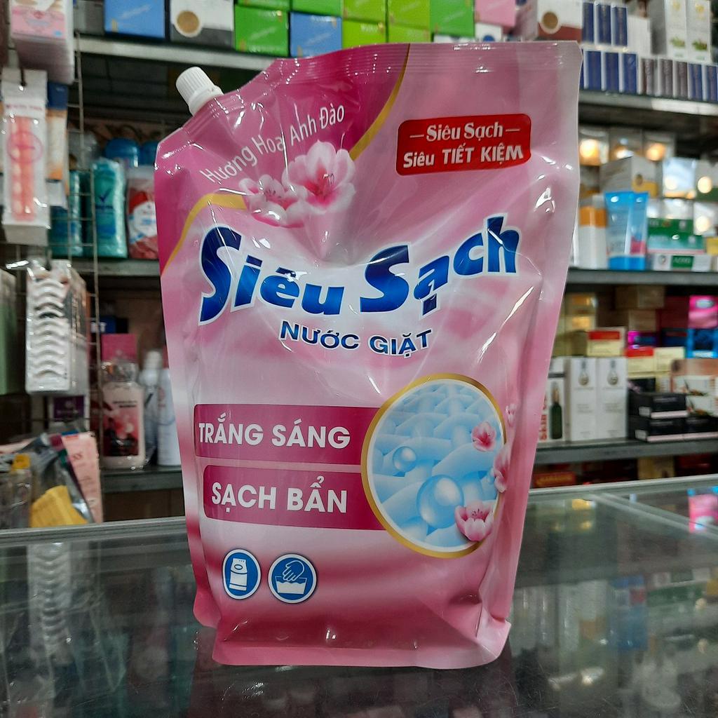 Túi nước giặt Lix siêu sạch hương hoa anh đào 2.4Kg - siêu sạch, siêu tiết kiệm (Hồng)