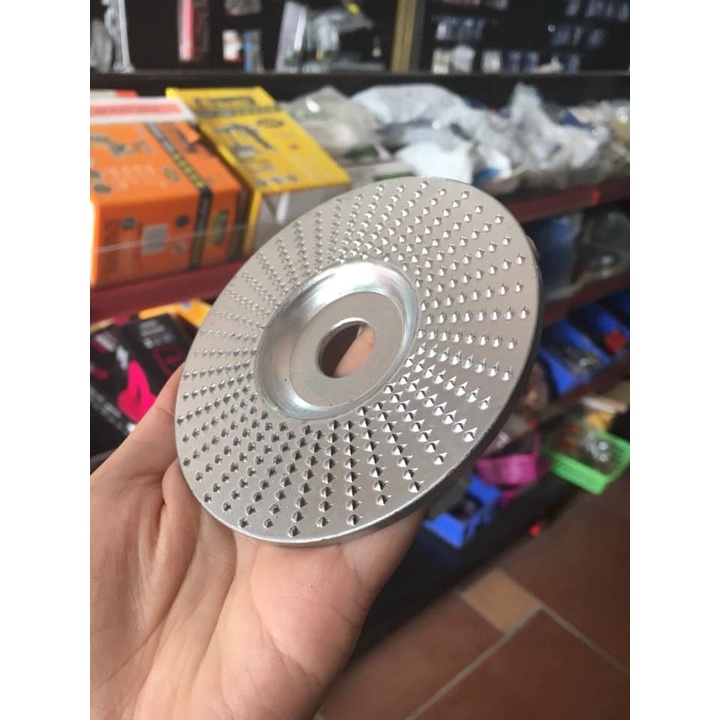 Đĩa Chà Gỗ 100mm chà phá tay vịn cầu thang, tượng gỗ, phá bộ bàn ghế gỗ