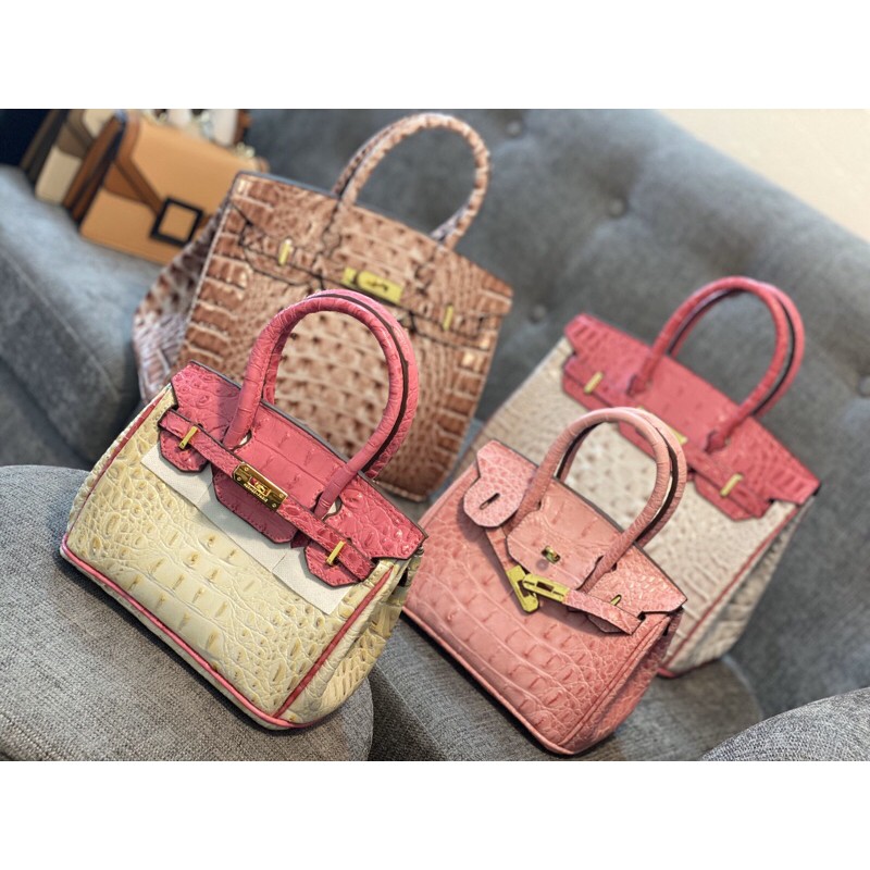 TÚI BIRKIN VÂN CÁ SẤU SIZE 25-30 ảnh thật