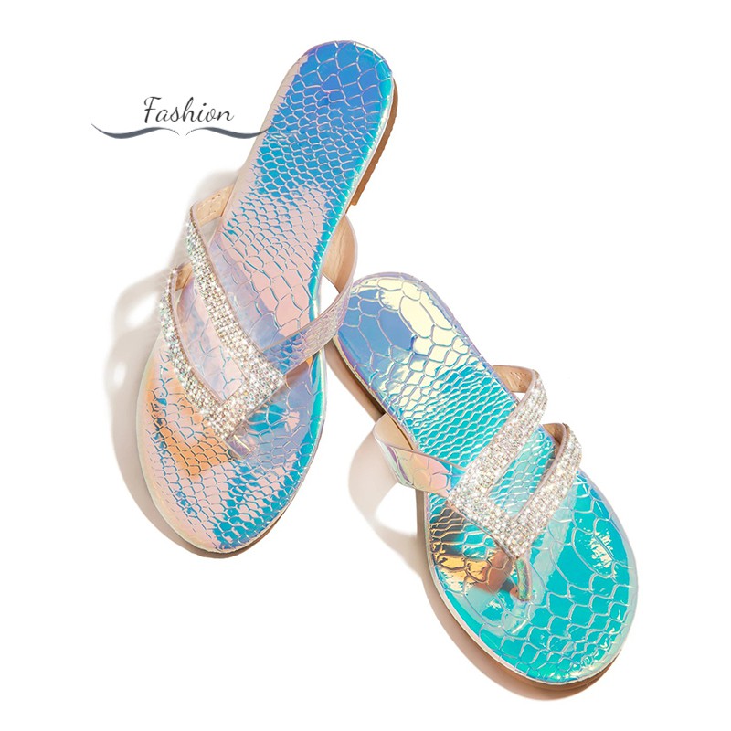 Dép Quai Ngang Đính Đá Xinh Xắn Dành Cho Nữ