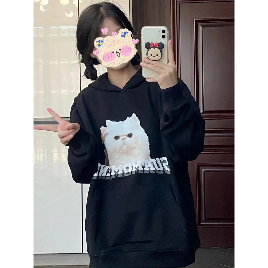 NRVP Áo Hoodie Tay Dài Oversize In Họa Tiết Phong Cách Hàn Quốc Kiểu Mới Cho Nam / Nữ