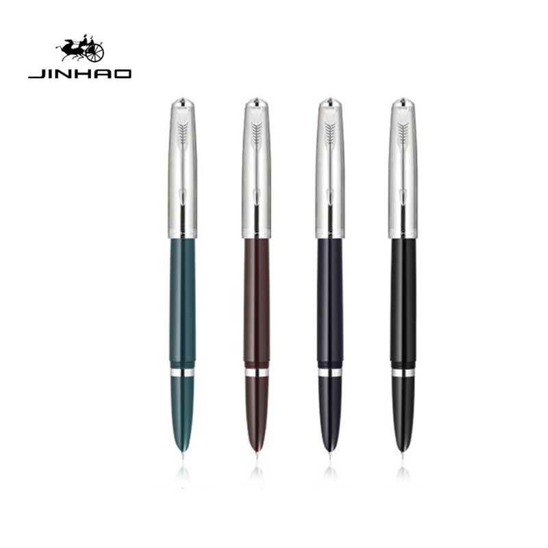 Bút máy màu bạc phong cách cổ điển cho văn phòng/trường học Jinhao 86 Classic Retro B6277 sử dụng hàng ngày