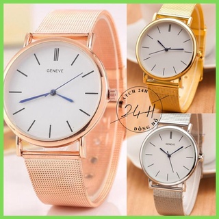 Đồng Hồ nữ dây kim loại GENEVE ; mặt kính chống trầy; dây đeo sang trong cho các nàng