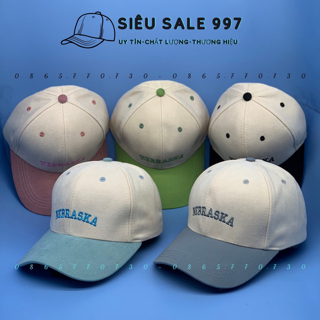 MŨ LƯỠI TRAI NEBRASKA PHỐI MÀU THÊU MŨ KẾT NHUNG SIÊU ĐẸP THỜI TRANG HOT