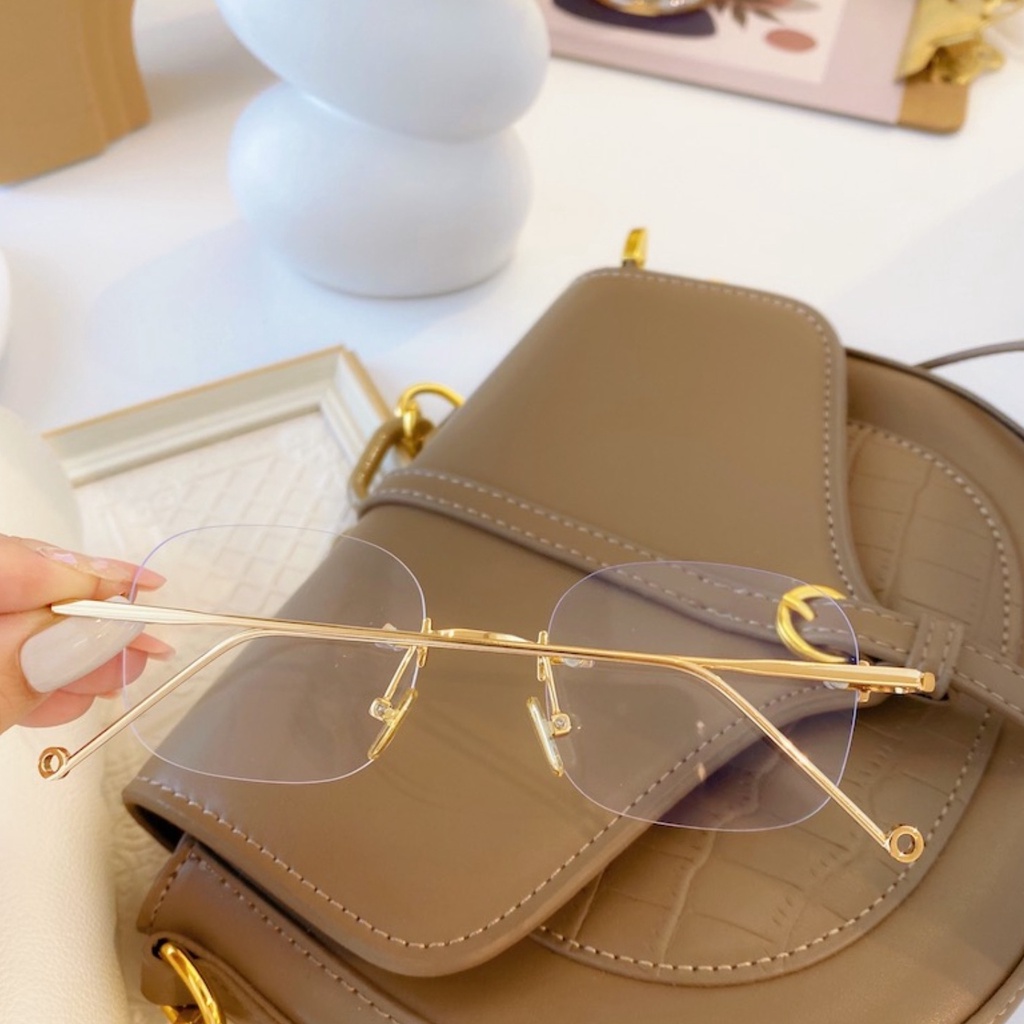 Mắt Kính Gọng Kim Loại Chống Bức Xạ Phong Cách Retro Hàn Quốc Cho Nam Nữ