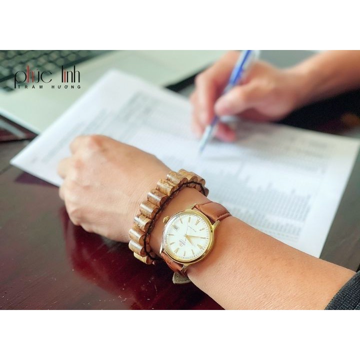 Vòng Tay Trầm Hương Kiểu Đồng Hồ PHÚC LINH