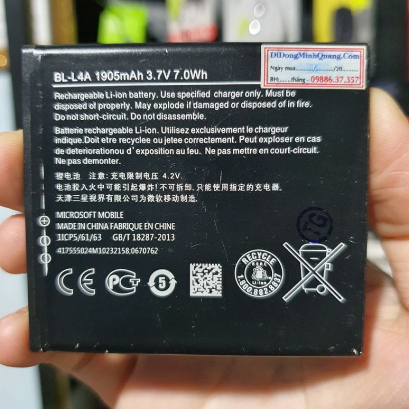 Pin BL-L4A 1905 mAh cho Nokia Lumia 535/540/830 1905