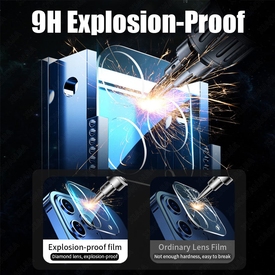 Ốp kính cường lực bảo vệ ống kính camera sau trong suốt cho Iphone 11 12 13 14 15 Pro Max
