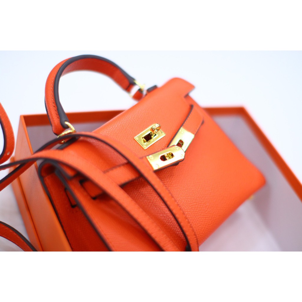 Túi xách Hermes Kelly - Size 18cm - Bản 2 dây - Full box - Giá rẻ - Free ship