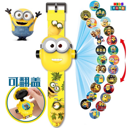 Đồng hồ chiếu hình 3d hoạt hình siêu nhân siêu ngầu, đồ chơi chiếu hình vui nhộn cho bé Tony kids