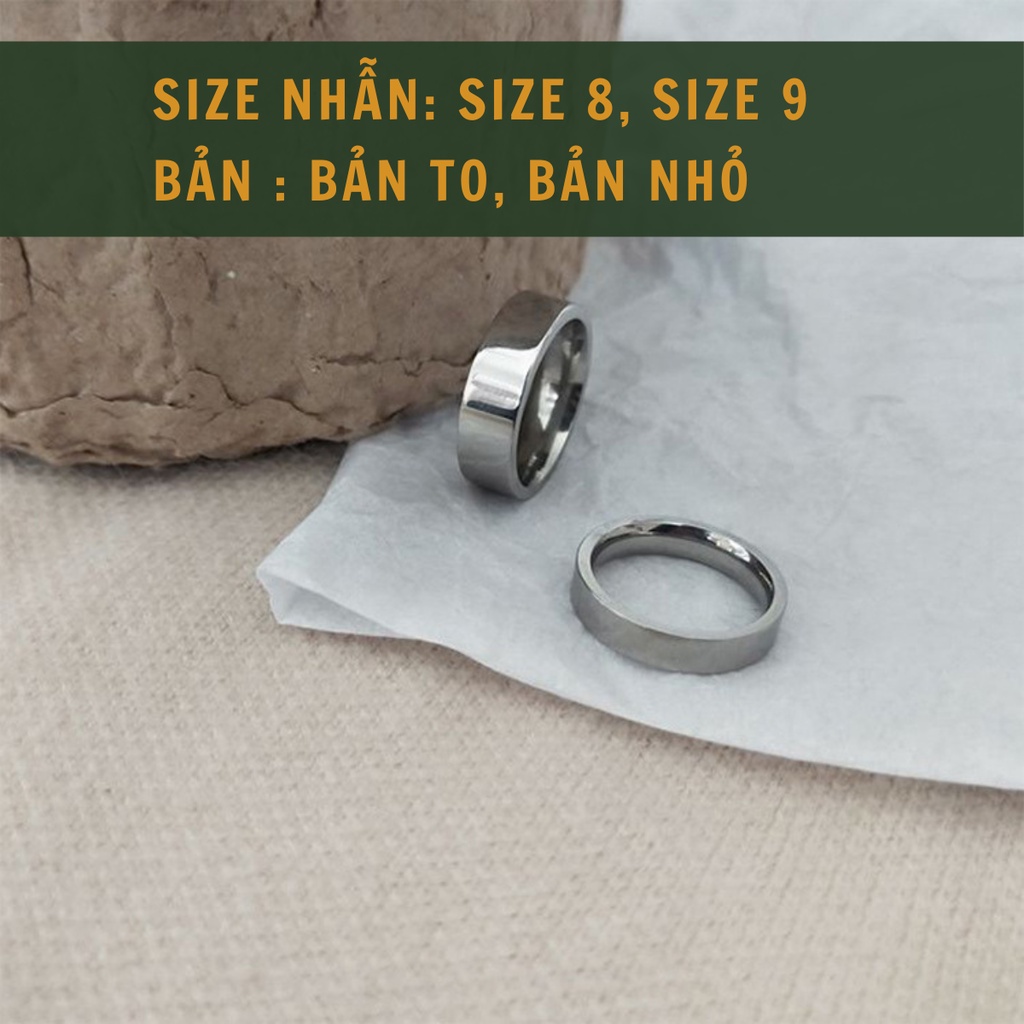Nhẫn trơn nam nữ Plain Ring Loki Accessories thời trang thép titan không gỉ dễ phối đồ - Plain Ring