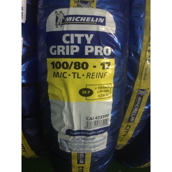 Vỏ xe Michelin City Grip Pro 100/80-17, 90/80-17, 80/90-17, 70/90-17