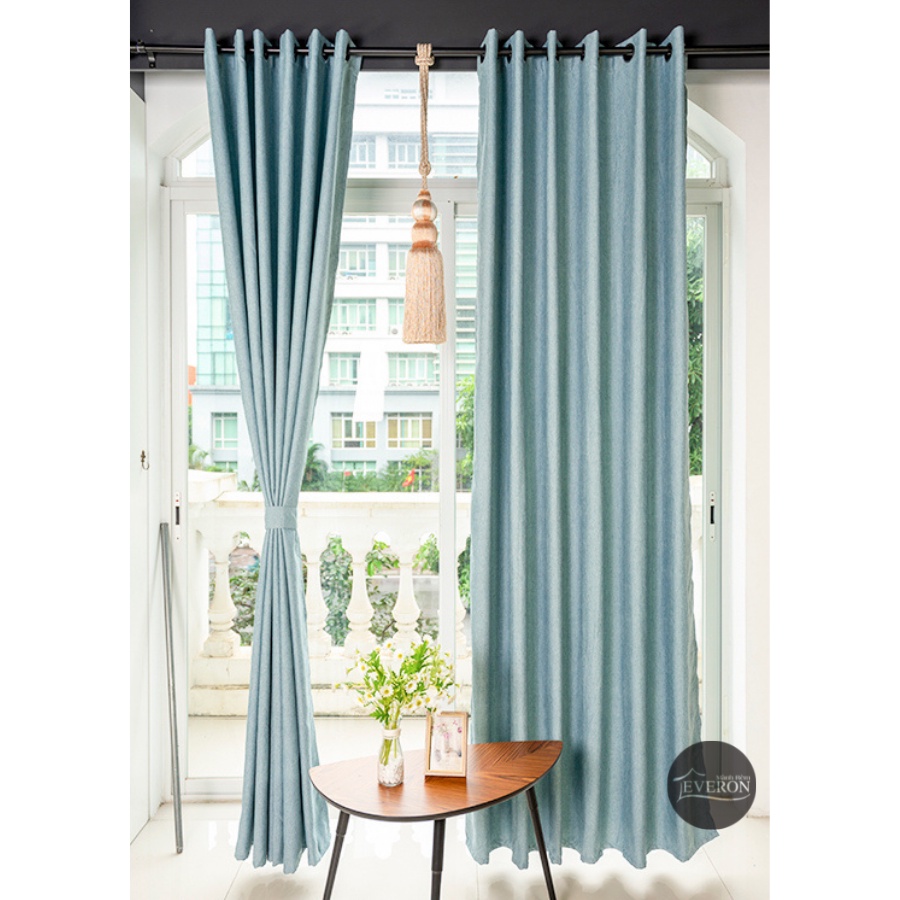 Rèm may sẵn Everon nhiều kích thước Light blue (giá tốt) DCM-13