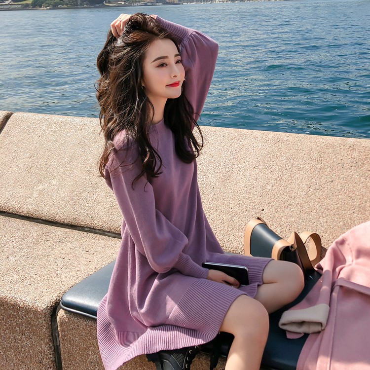 Đầm Len Tay Dài Thời Trang Cho Nữ