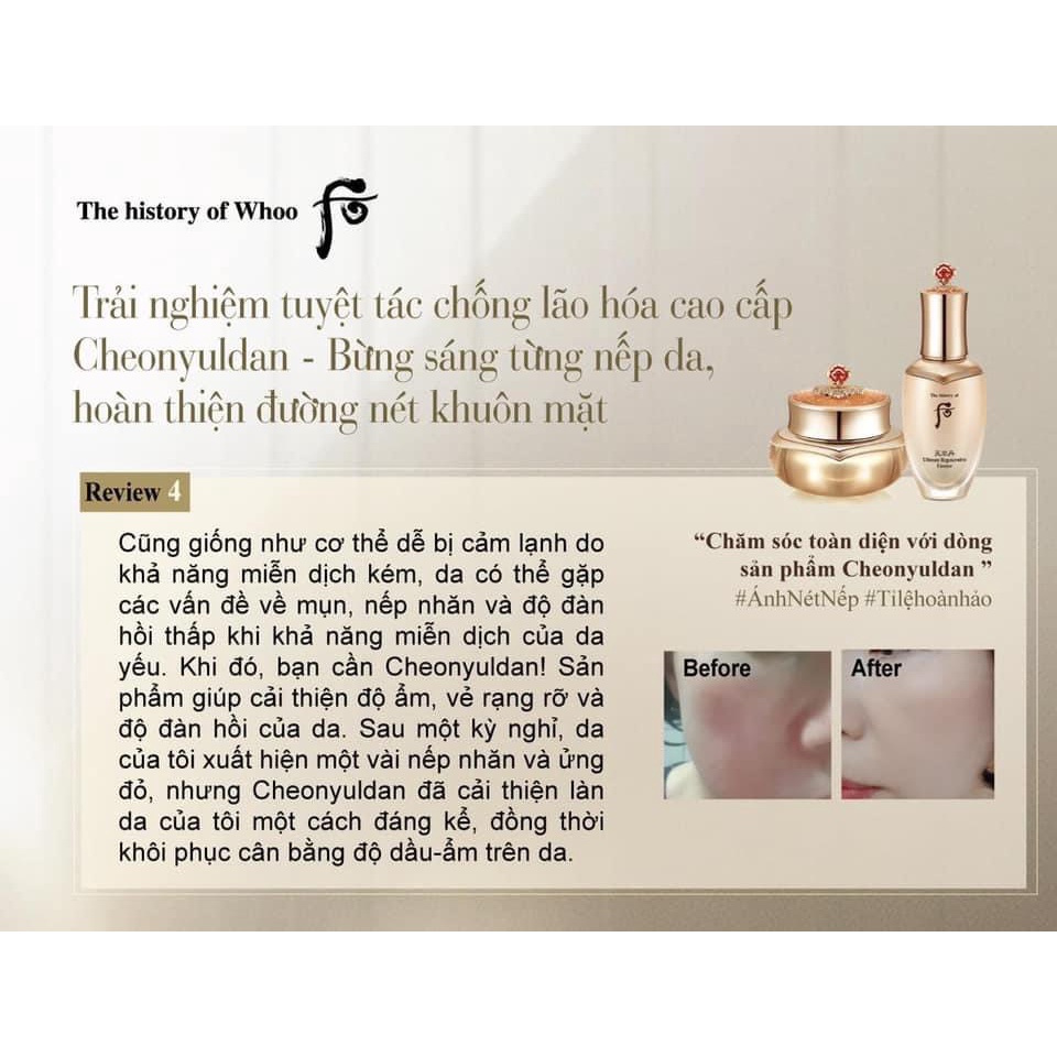 Combo 10 gói Kem dưỡng Whoo tái sinh chống lão hóa Cheonyuldan Ultimate Regenerating Cream đậm đặc_LINH KOREA