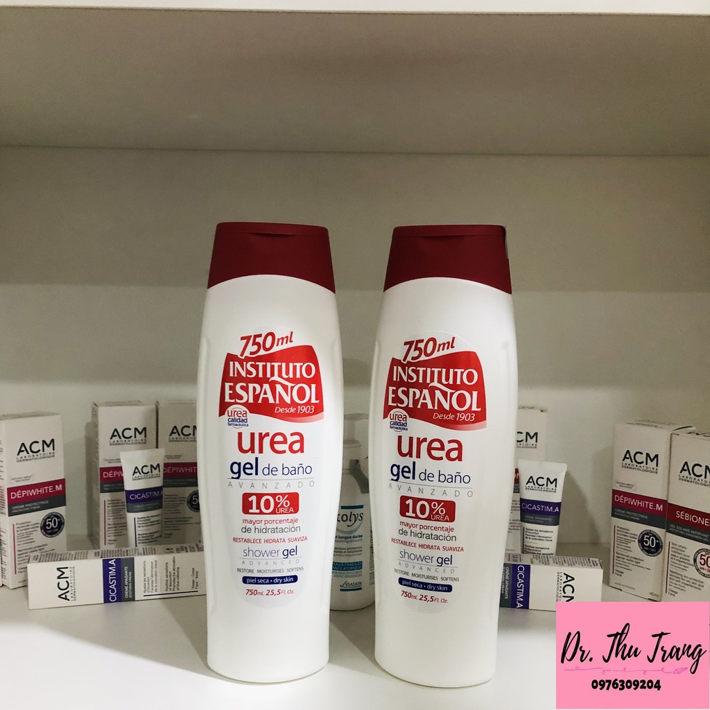 Gel tắm dưỡng ẩm, làm mềm,  giảm ngứa INSTITUTO ESPANOL UREA 10% 750ml