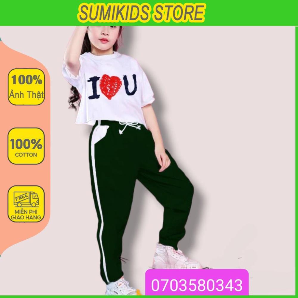 Bộ quần áo mùa hè 2022 cho bé gái 12 tuổi 10 tuổi croptop 30kg,25kg,35kg,40kg,50kg,mặc đẹp SUMIKIDS chất thun đẹp mát