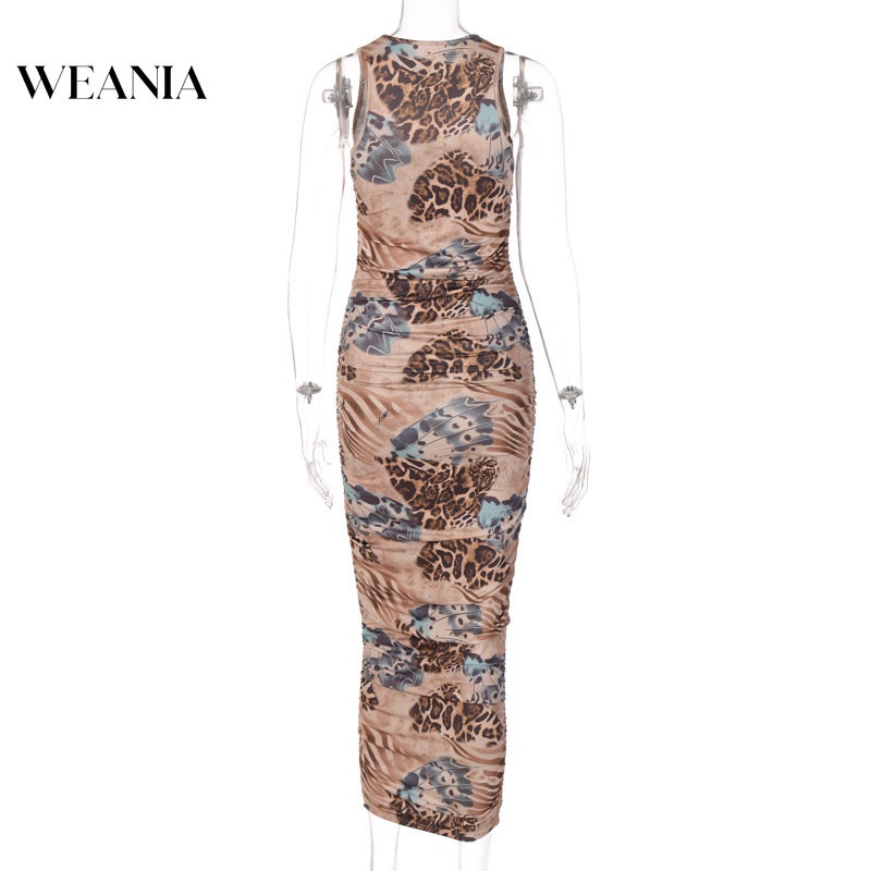 Đầm SáT NáCh Cổ TròN In HọA TiếT Nghệ ThuậT Cho Nữ