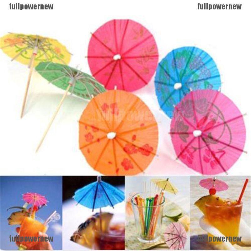 Bộ 50 cây dù bằng giấy dùng để trang trí ly nước