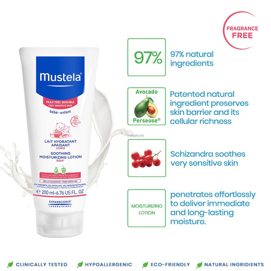 Lotion Dưỡng Thể Da Rất Nhạy Cảm Mustela Soothing Moisturizing Body Lotion 200ml