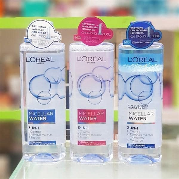 Nước tẩy trang cho mọi loại da L'Oreal Paris 3-in-1 Micellar Water 400ml