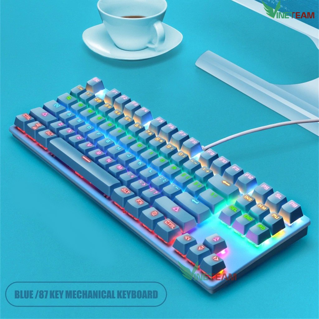 Bàn Phím Cơ Máy Tính Crack K550 Led đổi mầu 10 Chế Độ Khác Nhau,Blue Switch Chơi Game Dùng Văn Phòng Cực Đã