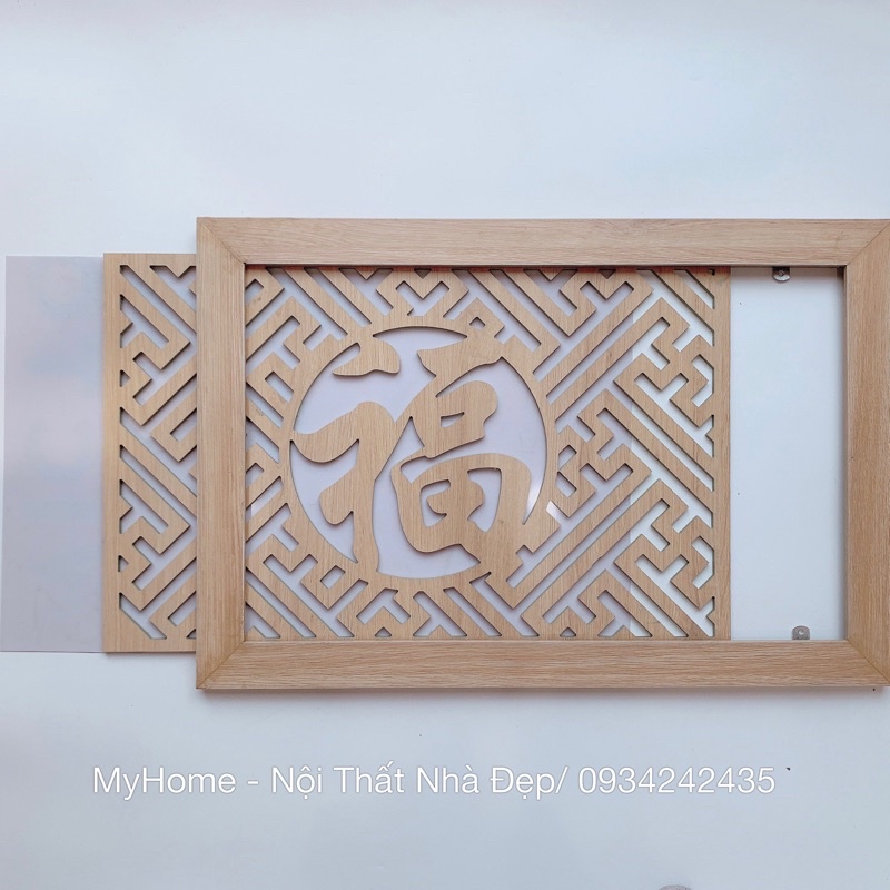 Bộ chống ám khói ban thờ màu vàng vân gỗ.