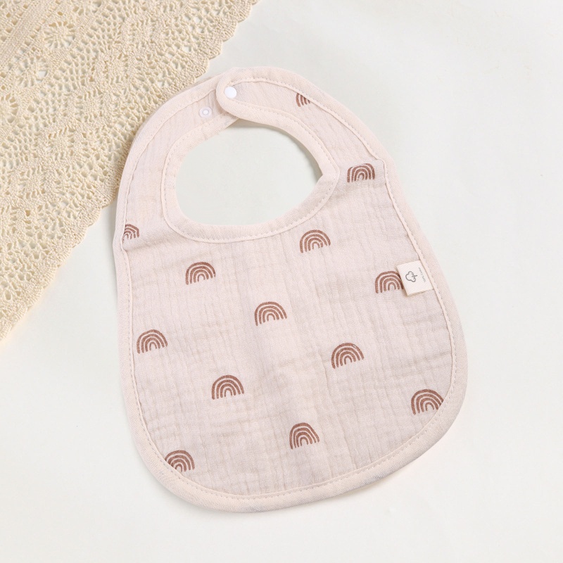 Yếm Vải Gạc 6 Lớp In Họa Tiết Hoạt Hình Dành Cho Bé